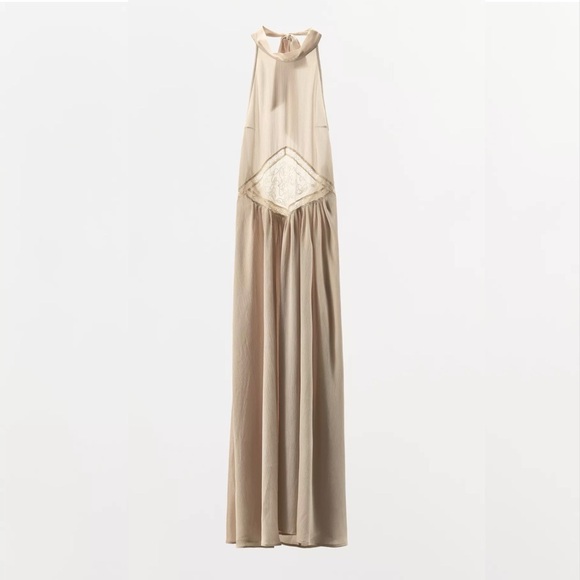 ZARA EMBROIDERED MIDI DRESS - Mid-ecru - Picture 11 of 16